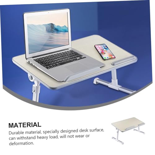 Bureau pliable pour ordinateur portable fini le mal de dos table réglable beige - 4