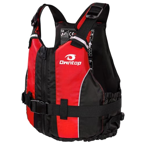 Owntop Gilet de Natation pour Adultes, Gilet de Flottaison en Mousse avec Sangle d'entrejambe et Poche Intérieure Unisexe pour Le Paddle, Le Kayak, la pêche...