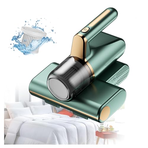 BesBet Aspirador De Acaros Colchon, Elimina El 99,9% De AléRgenos Y áCaros del Polvo Aspiradora Antiacaros VibracióN De Alta Frecuencia, IluminacióN Ultravioleta Acaros Eliminar,Green