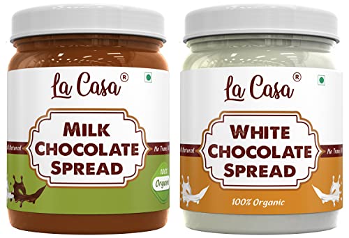 Image of La Casa Choco Spread Combo - Milk + White Chocolate Spread | 2x350g |
