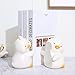 JARPSIRY Cute Hug Ducks Decorative Bookends, Unique Book Ends to Hold Books Creative Resin Book Holder Stopper for Home Office Desk Bookshelf Decoration
