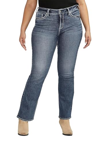 Silver Jeans Co. Women's Plus Size Suki Mid Rise Curvy Fit Bootcut Jeans