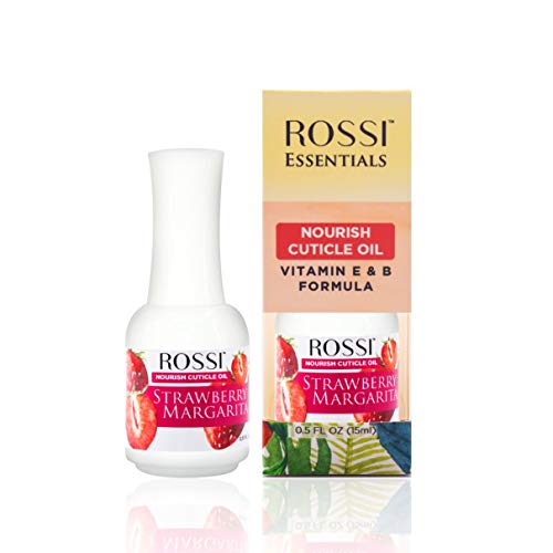 ROSSI Nail & Cuticle Oil, Cuticle Skin Care Nail Moisturizer 15ml/0.5 oz Cuticle Nourishing Oil - Fresh Lemonade, Strawberry Margarita, Honey Peach (Strawberry Margarita)