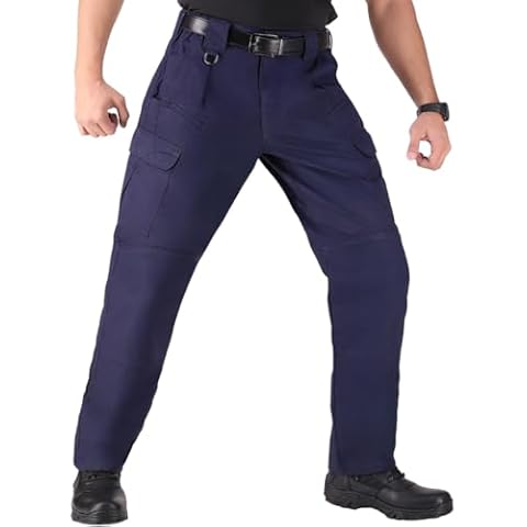 WHITEDUCK Mens Tactical Pants Ripstop Stretch Water Resistant with 13 Pockets Cargo Work Pants for Men- Military Hiking Outdoor (W36 L36 Navy) Cover