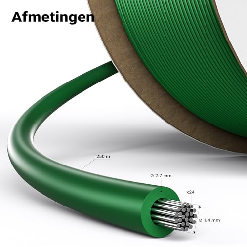 Wiltec begrenzingsdraad voor robotmaaiers 250 meter, draad 2,7 mm voor afbakenen gazon, TCCA-draad voor gazonmaaiers, afgrenskabel voor maaiers - Afbeelding 4