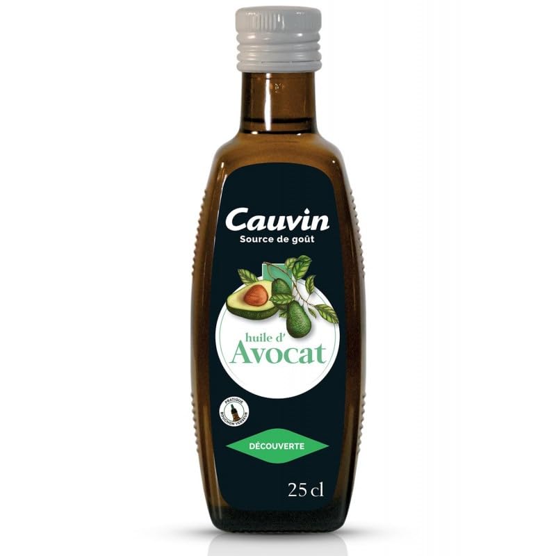 CAUVIN Huile d'Avocat Vierge Extra Pressée à Froid 25cl - Saveur Intense & Nutritive - Idéal pour une Cuisine Saine et Gourmande - Le Lot De 3