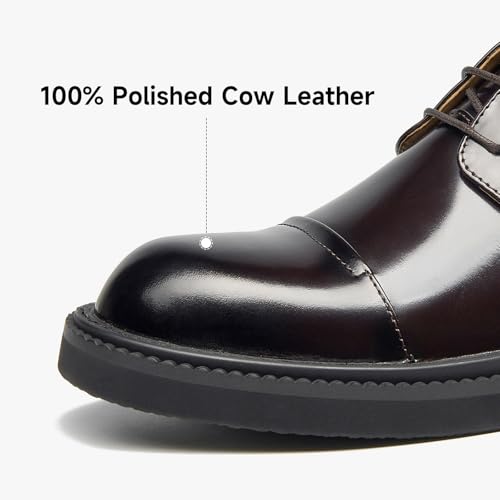 Image of BEAU TODAY Mens Oxford Shoes, Business Dress Shoes for Men Lace-Up Formal Cap Toe Genuine Leather Men Derby Shoes Classic Casual Comfortable Oxfords