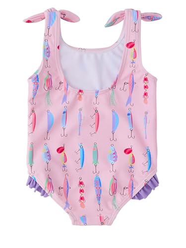 Image of RuffleButts Girls UPF50+ Sun Protection Tie Shoulder /Cross Back One Piece Swimsuit
