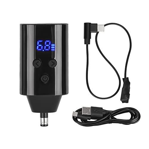 ATOMUS Tattoo Wireless Power Supply DC Connector with Switch Controller Tattoo Power Supply Rechargeable USB Digital Display 1500mAh Tattoo Machine Pen