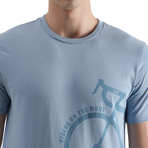 Image of Lee Men's Graphic Print Crew Neck Slim Fit T-Shirt