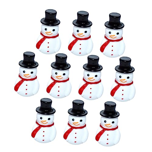 PRETYZOOM 20 Pcs Mini Snowman Tiny Christmas Xmas Snow Man Figure Christmas Tree Ornaments Craft Snowmen Snow Globe Ornament Mini Snowmen for Crafting Miniature Christmas Decor Winter Resin