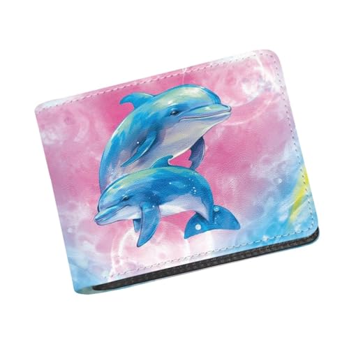 Image of Coldinair Dolohins Wallet for Boys 6-8,Cute Cartoon Wallet for Kids 8-10,Leather Bi-Fold Wallet Small Wallets Slim Coin Purse for Teens Little Boy