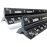 Architect Scale and Engineer Scale Set - Two Aluminum Rulers with Velvet Bags(12