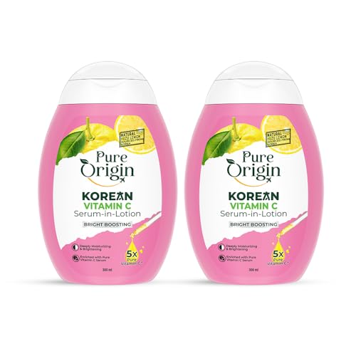 Image of Pure Origin Korean Vitamin C Bright Boosting Body Lotion (Pack of 2) | For Brighter, Glowing Skin and moisturized skin | For women and men | 600 ml