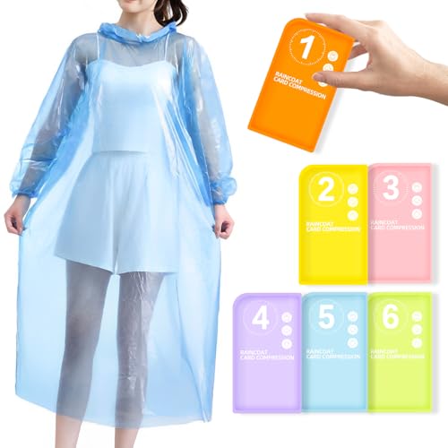 Paquete de 6 ponchos de lluvia desechables