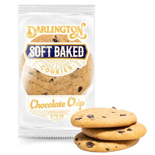 Image of Soft Chocolate Chip Cookies - Bulk Pack of 216, 0.75 oz Each, Individually Wrapped, Chewy & Nut-Free Soft Baked Cookies, Long Shelf Life for On-the-Go Snacks, by Darlington Snacks