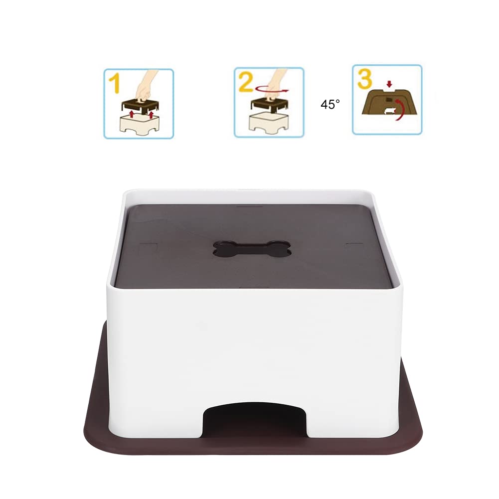 Mesa de alimentación para Mascotas, plástico Ajustable, Elevado, Soporte para Cuenco de Agua y Comida, Almohadilla Antideslizante, dispensador de alimentador, Accesorio, Hora de (Grande)
