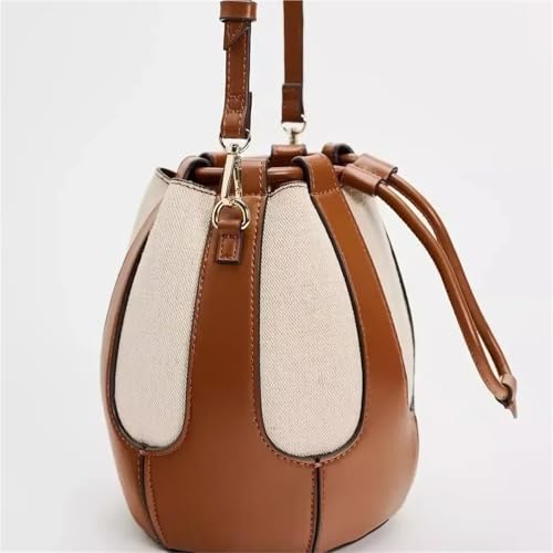 handbags Canvas Drawstring Bucket Bag Patchwork Designer Purses and Handbags Luxury Shoulder Crossbody Bags for Women4