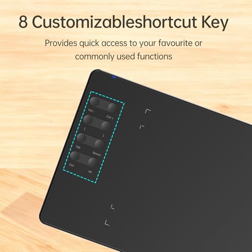 Tableta gráfica LICAEVEY para dibujo digital, área activa con 16384 niveles de sensibilidad a la presión y 8 teclas de acceso rápido, compatible con Windows y macOS para artistas digitales, diseñadores y estudiantes (modelo P5) miniatura 5