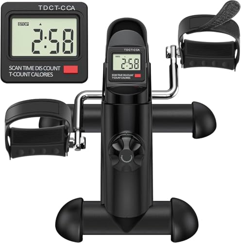 Image of TABEKE Under Desk Bike Pedal Exerciser - Mini Exercise Bike for Arm /Leg Exercise, Pedal Exerciser for Seniors with LCD Display 26714