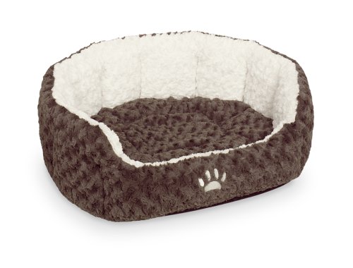 Nobby - Cama Ovalada para Perros o Gatos, Color marrón y Blanco