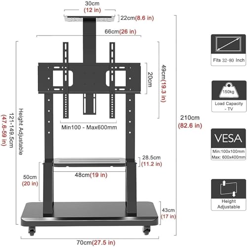Soporte de Piso Rodante para TV LCD 32-80 pulgadas miniatura 2
