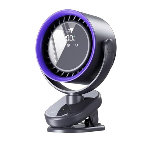 Image of [𝟏𝟓 𝐘𝐄𝐀𝐑𝐒 𝐖𝐀𝐑𝐑𝐀𝐍𝐓𝐘 Portable Desktop Fan with Clip-On & Wall-Mounted Design | Auto Oscillation, Quiet Operation & Smart Digital Display | Rechargeable Small Fan for Home, Office