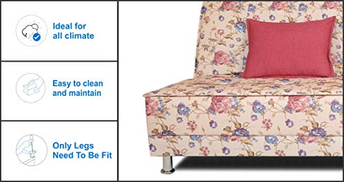 Image of Adorn India Roselyn 3 Seater Sofa Cum Bed Digitel Print (Beige), Wood, Foam