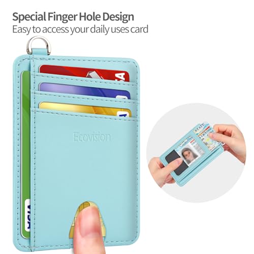 Image of Slim Minimalist Front Pocket Wallet, RFID Blocking Credit Card Holder Wallet with Detachable D-Shackle for Men Women