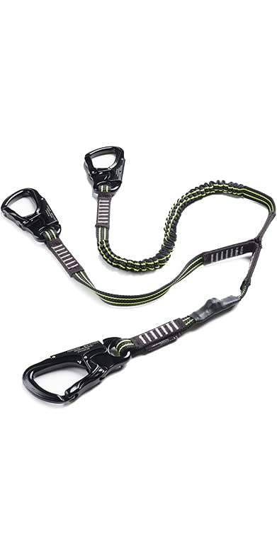 Crewsaver Crewline Pro Sicherheitsleine für Bootfahren und Segeln mit 3 Haken, elastisch, Schwarz