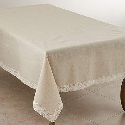 SARO LIFESTYLE 931 Tablecloth Natural 70" X 104" Oblong, Sold Per 1 PC Cover