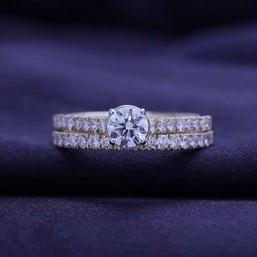 Bridal Set Rings For Women, 1.00 Carat (ctw) Lab Grown Diamond Engagement Wedding Ring For Women In 10K Solid Gold Jewelry Gifts For Her4