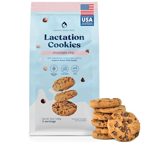 Lactation Cookies Breastfeeding Supplement - Chocolate Chip - Support Mothers Breast Milk Supply Increase - with Brewers Yeast Powder