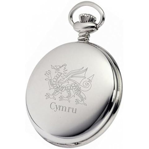 Lucy G Personalised Silver Welsh Dragon Pocket Watch Cover