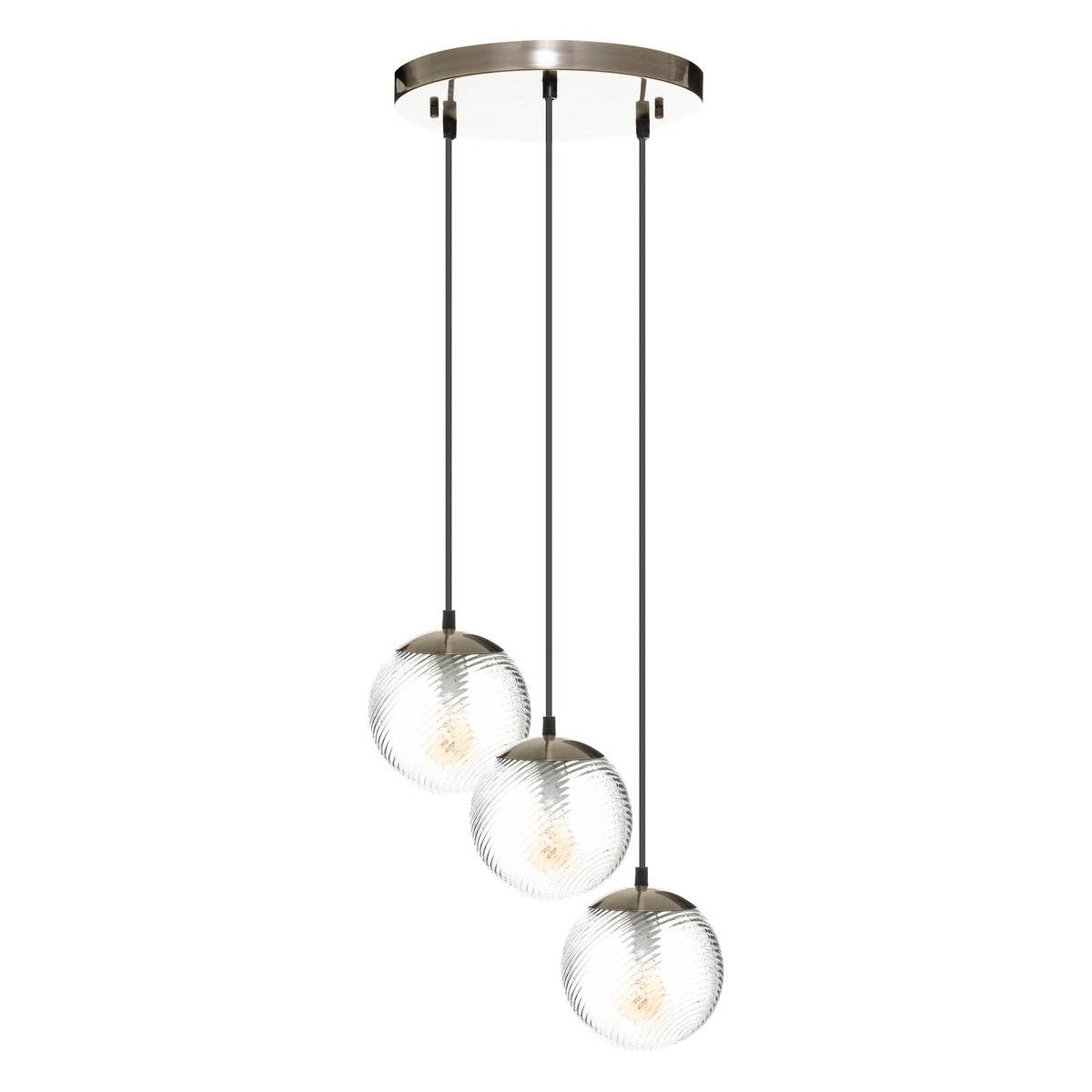 Atmosphera Suspension x3 boule en verre Night Or