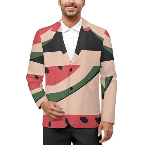 Watermelon Slices Classic Suits Blazer for Men Business Tuxedo Jacket Sport Coat Two Buttons
