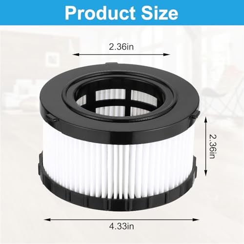 Image of DC5151H HEPA Filter for DEWALT DC5151H DC515 DCV517 DCV517B Wet Dry Vacuum, Includes 4 Pcs DC5151H Filter, 4 Foam Sleeve Filter, 1 Cleaning Brush