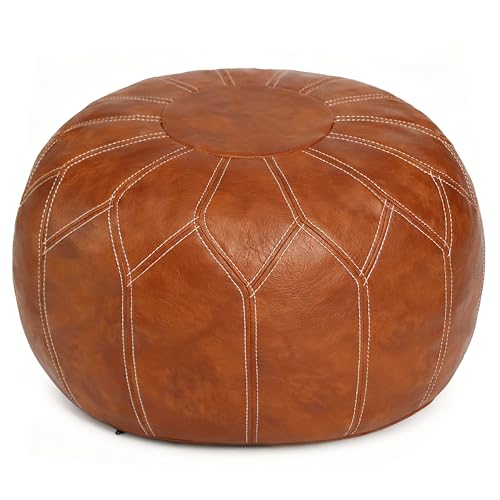 Thgonwid Unstuffed Moroccan Faux Leather Pouf...