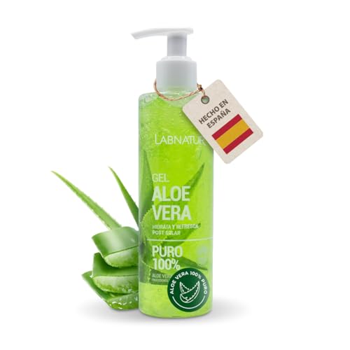 Labnatur Gel Aloe Vera 100% Puro - Ecológico y Vegano - Hidrata, Nutre, Calma y Refresca - After Sun, Post Depilación - Piel Sensible o Irritada - Rápida Absorción - Fabricado en España - 250 ml