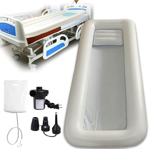 Kit de bañera inflable para ancianos y discapacitados, fregadero de ducha portátil con bomba de aire