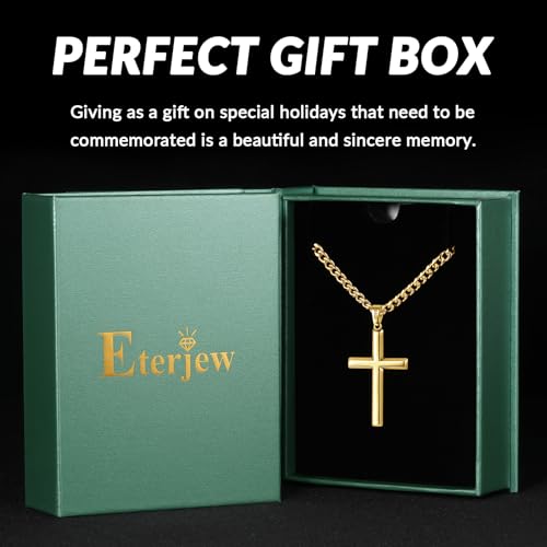 Image of S925 Sterling Silver or 18k Gold Cross Necklace for Men Women