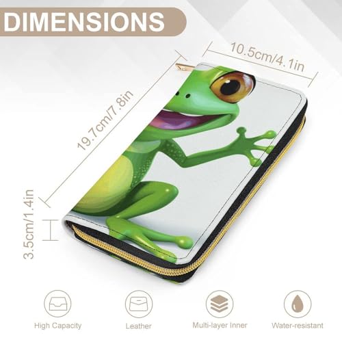 Leather Wallet Bag Green Frog Painted Credit Card Holder Fashion Simple Card Bag Multifunctional Wallet2