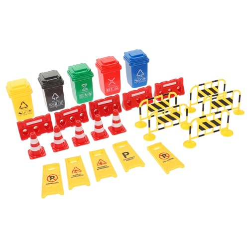 CIYODO Play Traffic Sign Set for Kids 25pcs Road Sign Toys Cones Barricades Learning Toy for Toddlers