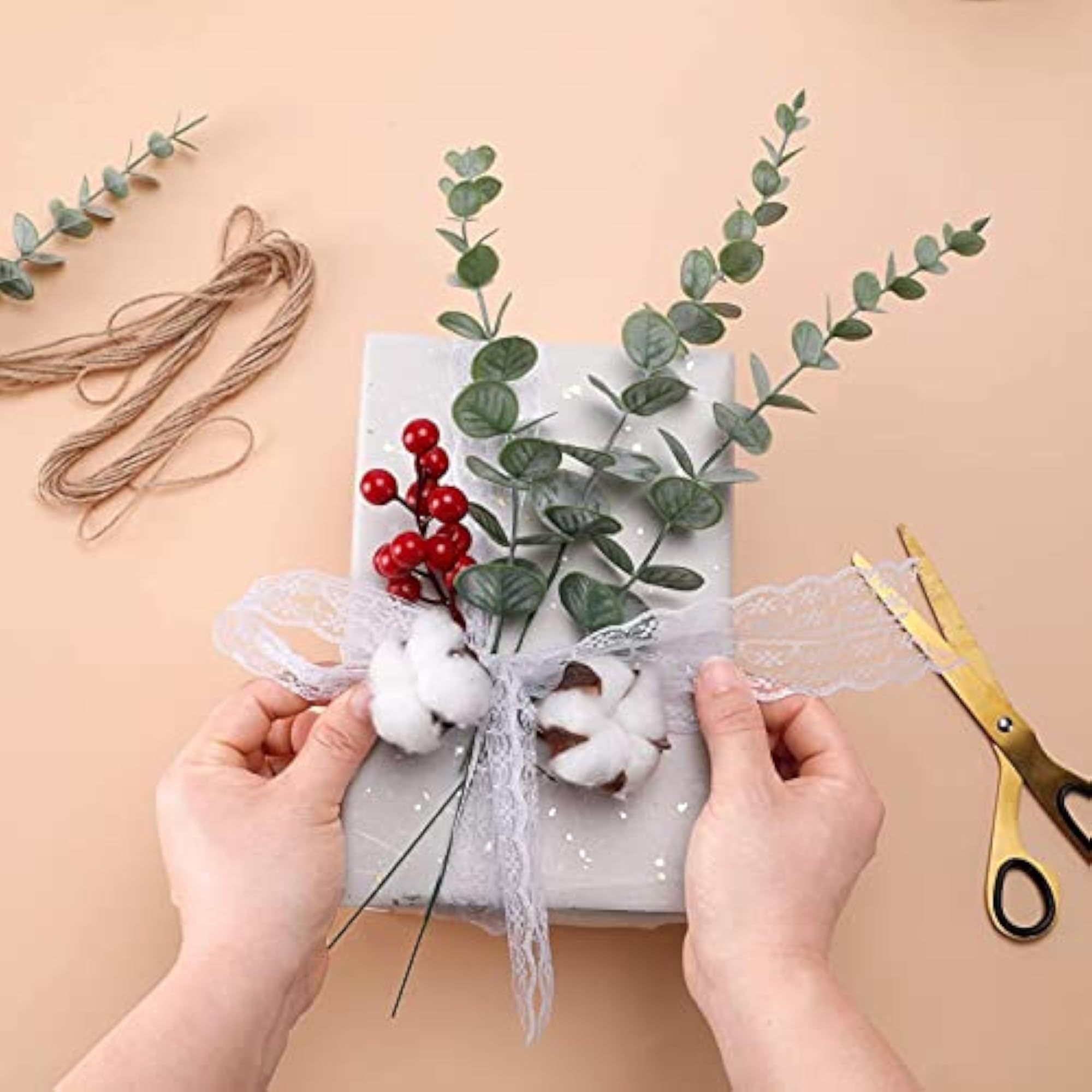 12PCS Eucalyptus Stems for Home Office Decor