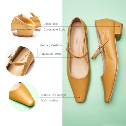 Image of C.Paravano Women's Pumps | Mary Jane Flats | Low Heel Dress Shoes | Convertible Heel Shoes