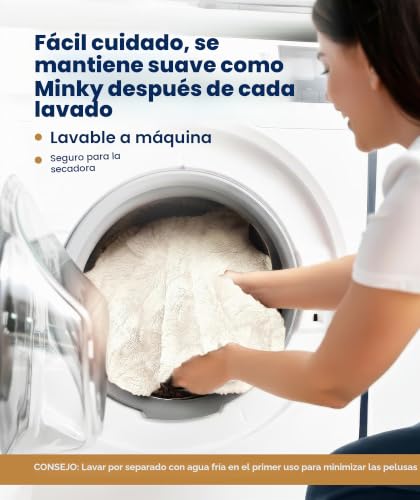 Miniatura 4 de Everlasting Comfort Manta De Piel Sintética, De Doble Cara, Suave, Cálida, Acogedora, Lujosa, Esponjosa Para Sofá Y Cama, Color Marfil 165 X 127 Cm