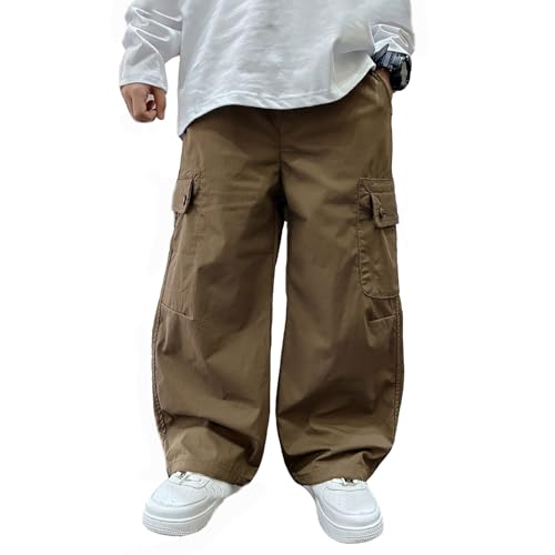 Boys Cargo Pants Kids Wide Leg Baggy Parachute Pants Casual Loose Fit Y2k Harem Joggers Trouser Track Pant 8-15 Years