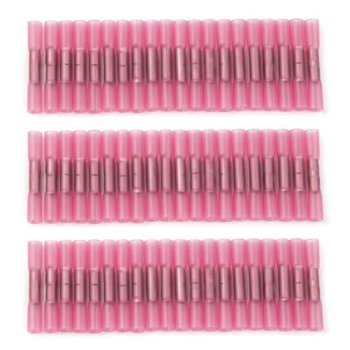 500/1000PCS Red Heat Shrink Connectors Insulated Crimp Terminals Seal Butt Electrical Wire Connector 22-18 AWG(Red AWG 22-18,500PCS)