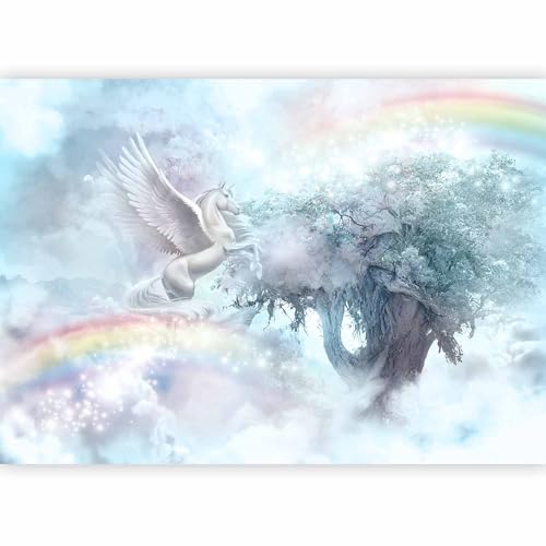artgeist Wall Mural Pegasus Unicorn 79x55 in - Non-Woven Wallpaper Fleece Wall Decor Photo Print Picture Image Design Home Mural Rainbow Fantasy Magic e-C-10029-a-c