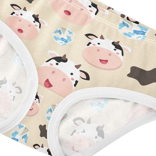 Wusikd Cow Milk Girls' Underwear Cotton Cow Print Girls Briefs Soft Toddler Underwear 4T4